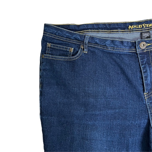 Ashley Stewart Bootcut Blue Jeans Sz 24 Petite Stretch - Picture 6 of 11